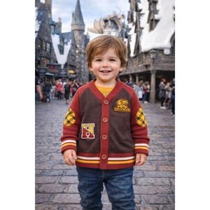 Harry Potter Gryffindor Toddler Cardigan Sweater 2T Red Brown Wizard School